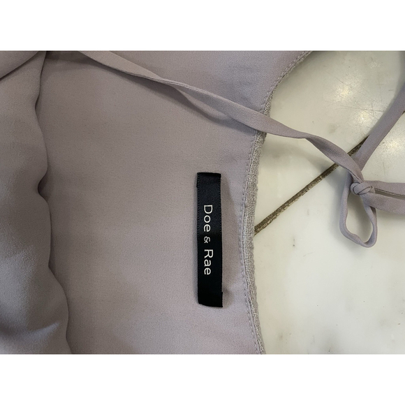 Doe & Rae, Women’s Purple Tinted Gray Mini Dress With Pleated Lining Size M EUC - Picture 4 of 10